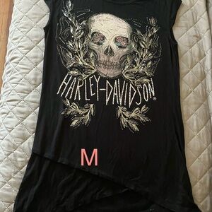 Women’s Harley-Davidson Black and Orange Logo Tee M